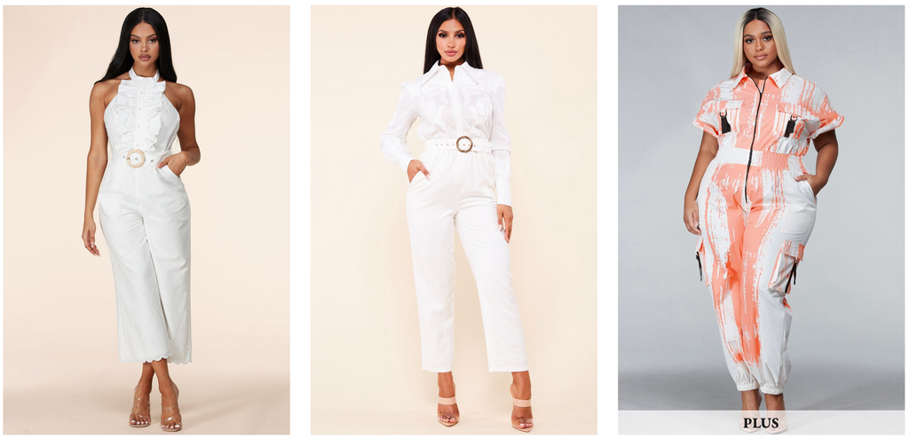 White Jumpsuit Black Jumpsuit