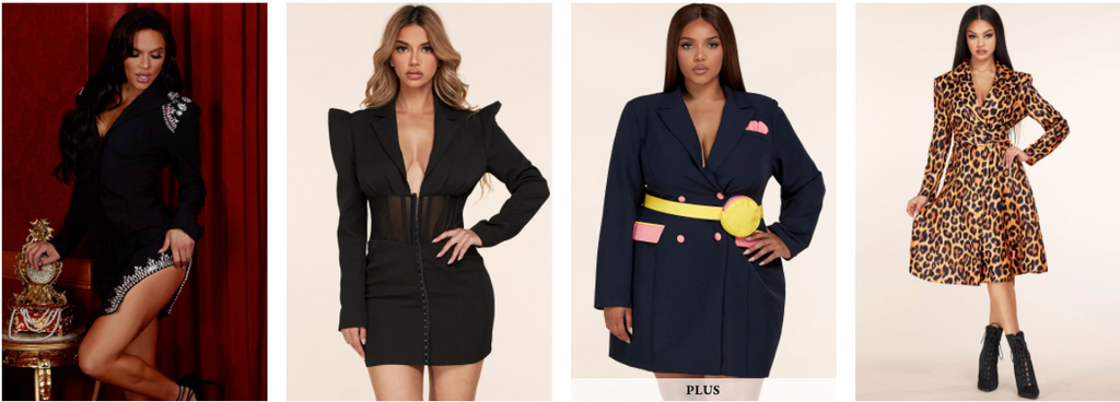 Sexy Blazer Dress and White Blazer Dress