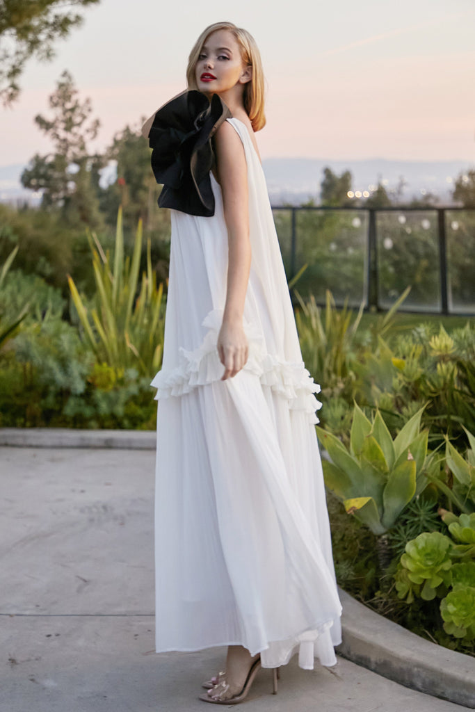 White Off-The-Shoulder Maxi Dress