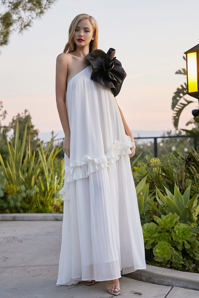 White Off-The-Shoulder Maxi Dress