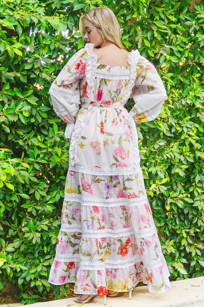 Spring Blossom Lace Maxi Dress